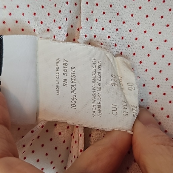 Vintage Retro Red and White Polka-dot Dress Sz 20 - Picture 4 of 6